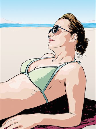 Young woman sunbathing Stock Photo - Premium Royalty-Free, Code: 645-02153846