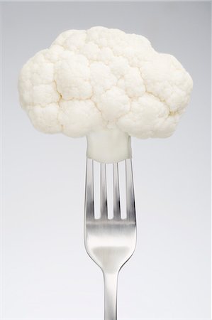 Close up of cauliflower on fork Foto de stock - Sin royalties Premium, Código: 649-04248449