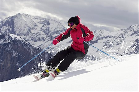 simsearch:610-00256080,k - Skier doing tricks on slope Foto de stock - Sin royalties Premium, Código: 649-04828754