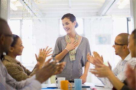 smile happy black ethnic - Businesswoman talking in meeting Stock Photo - Premium Royalty-Free, Code: 649-05648586