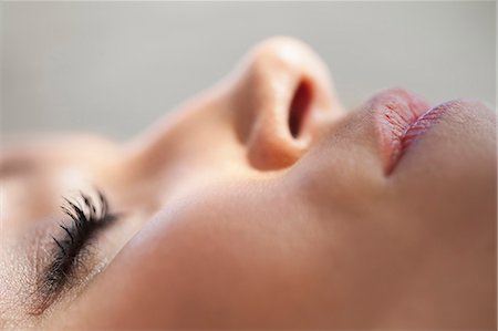 profile face person close up outdoors - Close up of womans face Stock Photo - Premium Royalty-Free, Code: 649-05820132