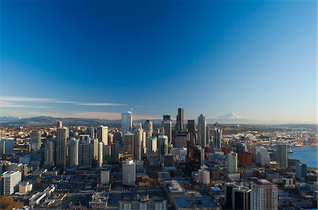 seattle - Luftbild von Seattle Skyline der Stadt Stockbilder - Premium RF Lizenzfrei, Bildnummer: 649-05950894