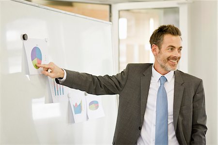 data - Businessman tacking up posters in office Stock Photo - Premium Royalty-Free, Code: 649-06041294