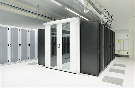 data center business - Doorway and lockers in server room Stock Photo - Premium Royalty-Free, Code: 649-06113275