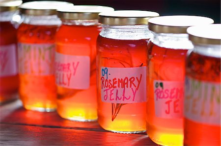 food in rows - Jars of homemade preserves Stock Photo - Premium Royalty-Free, Code: 649-06165132