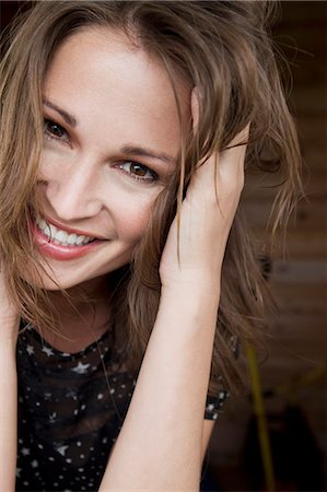 smiling laughing beauty - Close up of womans smiling face Stock Photo - Premium Royalty-Free, Code: 649-06304956