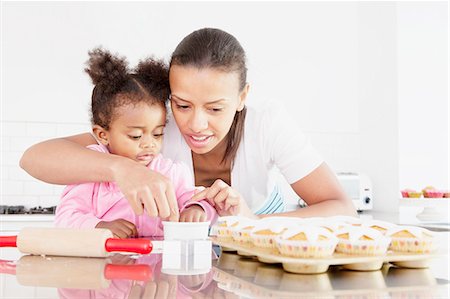 Mother and daughter baking together Stock Photo - Premium Royalty-Free, Code: 649-06305118