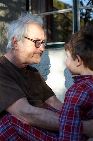 Older man with grandson outdoors Stock Photo - Premium Royalty-Free, Code: 649-06305332