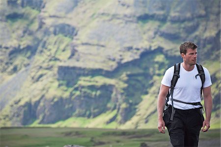 people of iceland - Hiker walking in rural landscape Stock Photo - Premium Royalty-Free, Code: 649-06305448