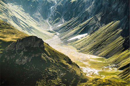 path mountains not people - Aerial view of grassy rural valley Stock Photo - Premium Royalty-Free, Code: 649-06433165