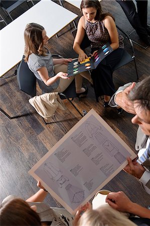 seated high view - Business people working in office Stock Photo - Premium Royalty-Free, Code: 649-06488697