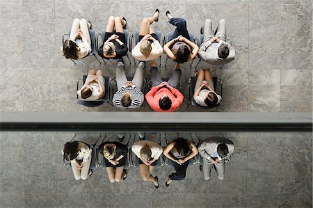 seated high view - Business people sitting in waiting area Stock Photo - Premium Royalty-Free, Code: 649-06488804