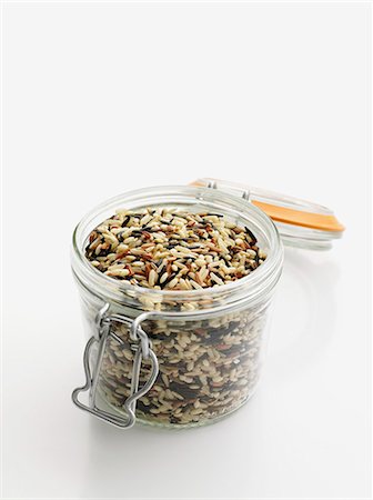 Jar of raw wild rice Stock Photo - Premium Royalty-Free, Code: 649-06488856