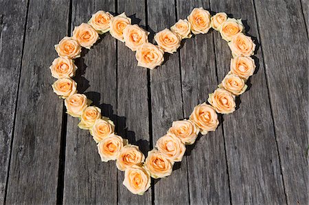 saint valentin - Roses arranged in heart shape Photographie de stock - Premium Libres de Droits, Code: 649-06489131