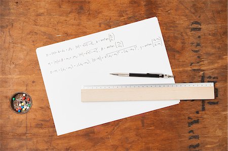 paper (material) - Ruler and pen on paper Stock Photo - Premium Royalty-Free, Code: 649-06490056