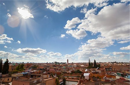 rooftop - Marrakesh cityscape and clouds Stock Photo - Premium Royalty-Free, Code: 649-06622279