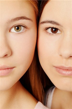 family portraits in frames - Close up of teenage girls faces Stock Photo - Premium Royalty-Free, Code: 649-06622427