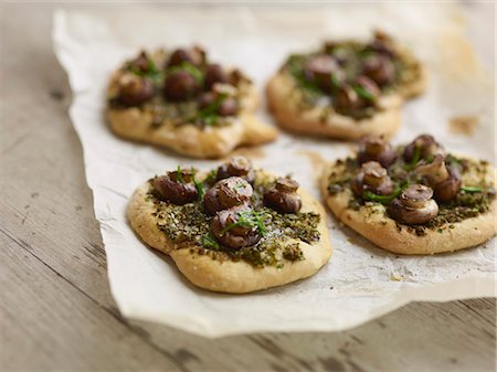 Close up of mushroom pesto pastries Stock Photo - Premium Royalty-Free, Code: 649-06623159