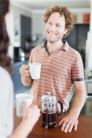 preparing coffee - Couple drinking coffee together Stock Photo - Premium Royalty-Free, Code: 649-06717018