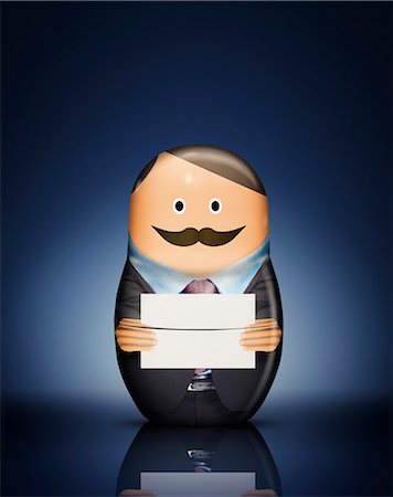 placard silhouette - Businessman Russian doll with envelope Stock Photo - Premium Royalty-Free, Code: 649-06717623