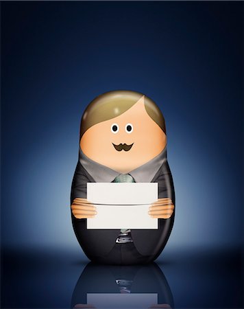 placard silhouette - Businessman Russian doll with envelope Stock Photo - Premium Royalty-Free, Code: 649-06717632