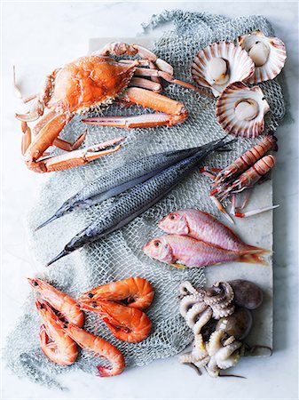 Selection of fresh seafood Stock Photo - Premium Royalty-Free, Code: 649-06812146