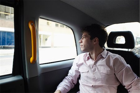 Casual businessman in black cab, London, England, UK Stock Photo - Premium Royalty-Free, Code: 649-06812888