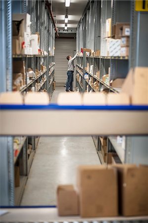 simsearch:6113-06908353,k - Female warehouse worker collecting orders from shelves Photographie de stock - Premium Libres de Droits, Code: 649-06829917