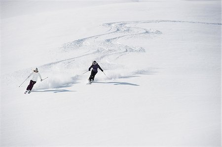 skiing mountain - Two women skiing Stock Photo - Premium Royalty-Free, Code: 649-06844042