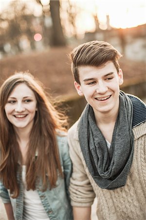 Teenage couple standing in park Stock Photo - Premium Royalty-Free, Code: 649-06844609
