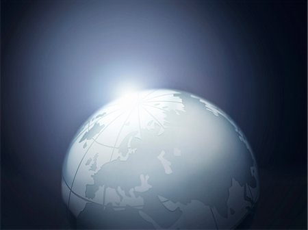 eclipse - Glass globe representing Europe, Russia, Middle East, China and India Stock Photo - Premium Royalty-Free, Code: 649-07064008