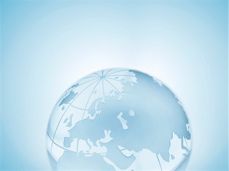 economía global - Glass sphere representing Europe, Russia, Middle East, China and India Foto de stock - Sin royalties Premium, Código: 649-07064009