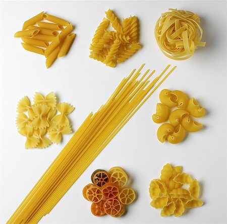 dried - Selection of pasta shapes Stock Photo - Premium Royalty-Free, Code: 649-07064982