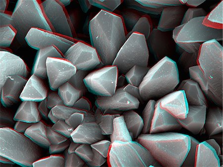 3D SEM image of crystal, 8 degree tilt Stockbilder - Premium RF Lizenzfrei, Bildnummer: 649-07063295