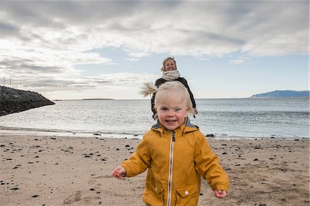 europe beach people photo - Grandmother and toddler at coast Stock Photo - Premium Royalty-Free, Code: 649-07063832