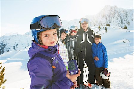 Family of skiers, Les Arcs, Haute-Savoie, France Foto de stock - Sin royalties Premium, Código: 649-07118126