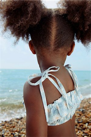 ponytail closeup back - Backview of child looking at ocean Stock Photo - Premium Royalty-Free, Code: 649-07118482