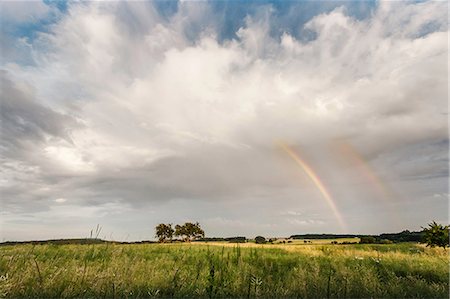 Rainbow in field, Nussbaum, Baden-Wuerttemberg, Germany Stock Photo - Premium Royalty-Free, Code: 649-07119705