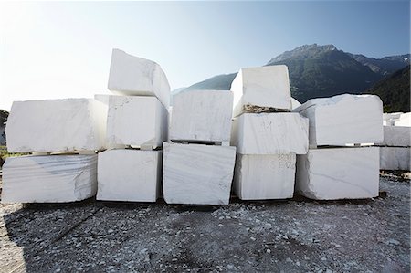 stone (small piece of rock) - Blocks of marble from quarry Stock Photo - Premium Royalty-Free, Code: 649-07238746