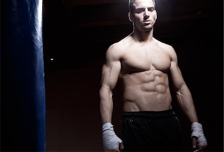 security muscular torso - Kick boxer Stock Photo - Premium Royalty-Free, Code: 649-07238774