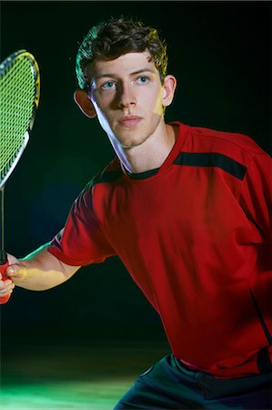 federball - Close up of young male badminton player Stockbilder - Premium RF Lizenzfrei, Bildnummer: 649-07238931