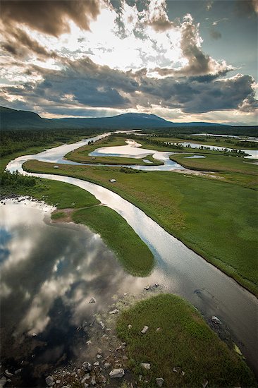 Water and landscape, Adolfstromm, Lapland, Sweden Stock Photo - Premium Royalty-Free, Image code: 649-07239797