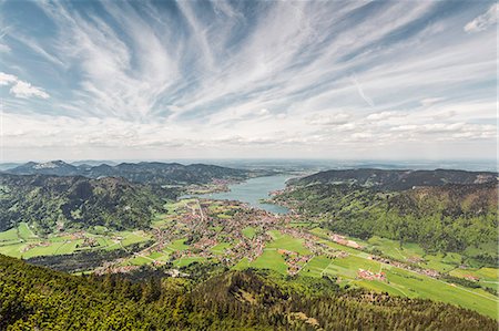 simsearch:649-07279588,k - Lake Tegernesee from Mt Wallberg, Bavaria, Germany Stock Photo - Premium Royalty-Free, Code: 649-07279595