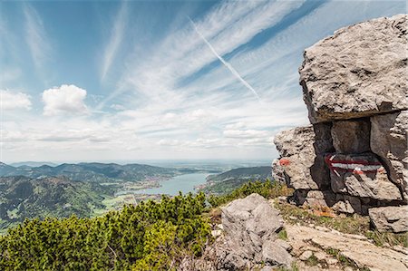 sentier de randonnée - Lake Tegernesee from Mt Wallberg, Bavaria, Germany Photographie de stock - Premium Libres de Droits, Code: 649-07279593