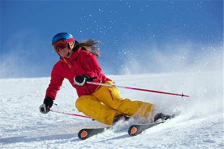 downhill skiing - Woman skiing in Kuhtai , Tirol, Austria Photographie de stock - Premium Libres de Droits, Code: 649-07280242