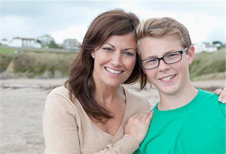 Portrait of mother and teenage son Stock Photo - Premium Royalty-Free, Code: 649-07436686