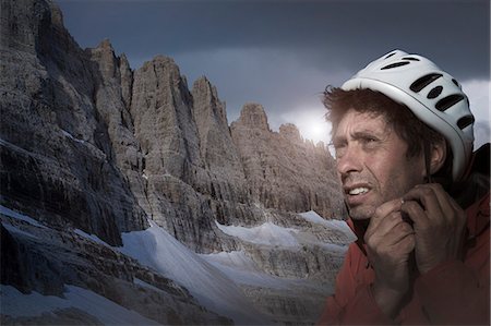 rock climb - Climber in Brenta Dolomites, Italy, preparing for climb Stock Photo - Premium Royalty-Free, Code: 649-07436734