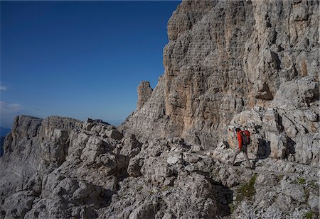 Climber in Brenta Dolomites, Italy Fotografie stock - Premium Royalty-Free, Codice: 649-07436736