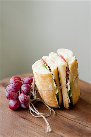 sandwich not people not burger - Ciabata and grapes Stock Photo - Premium Royalty-Free, Code: 649-07436731