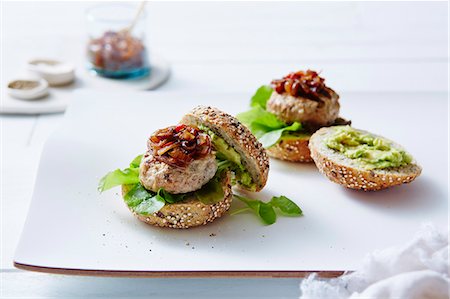 poultry dish - Still life of chicken and avocado burgers Stock Photo - Premium Royalty-Free, Code: 649-07437286